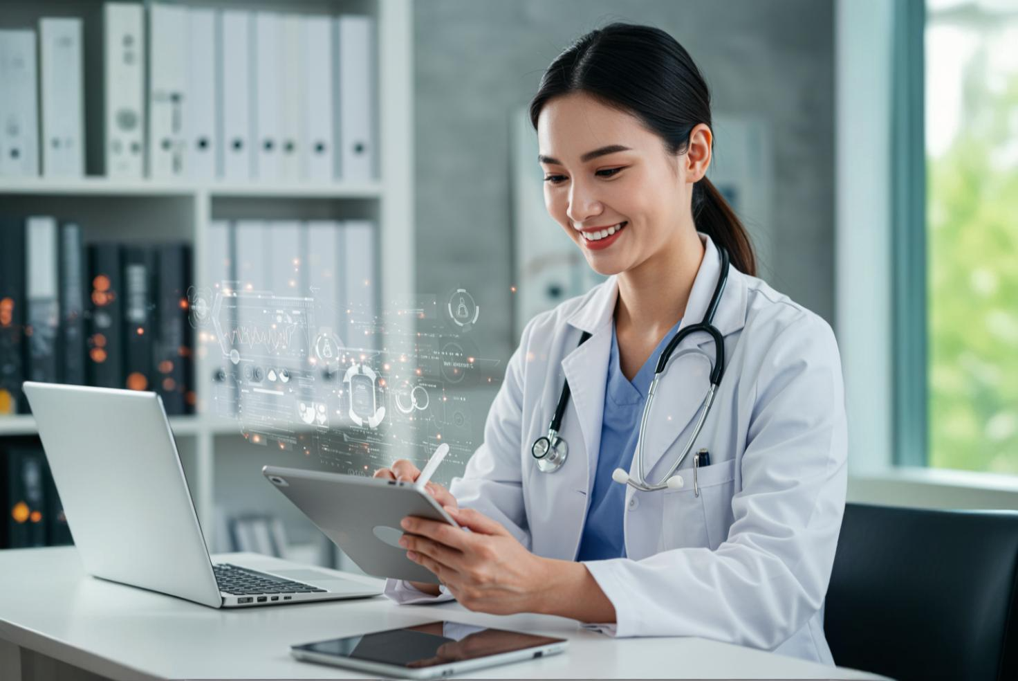 doctor using medical charting software