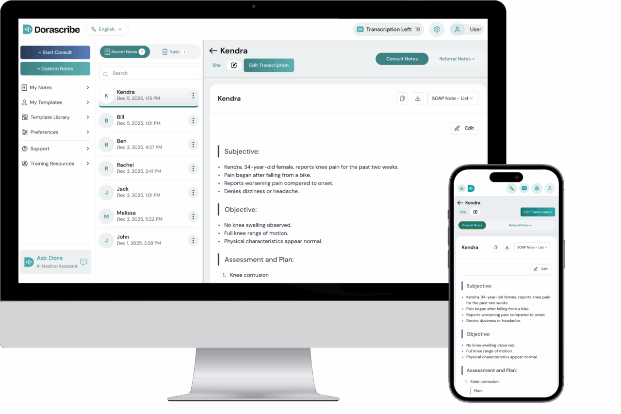 AI Medical Scribe for Doctors | Real-Time Charting AI - DoraScribe