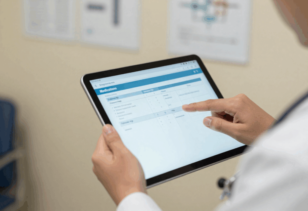 Physician reviewing accurate AI-generated clinical documentation