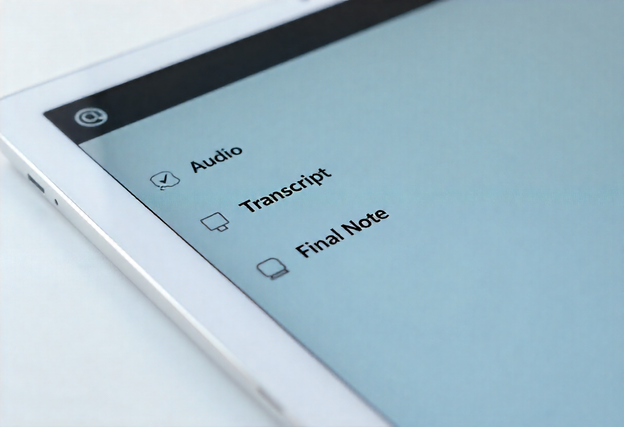 Visual explanation of what AI medical documentation captures during a clinic visit.