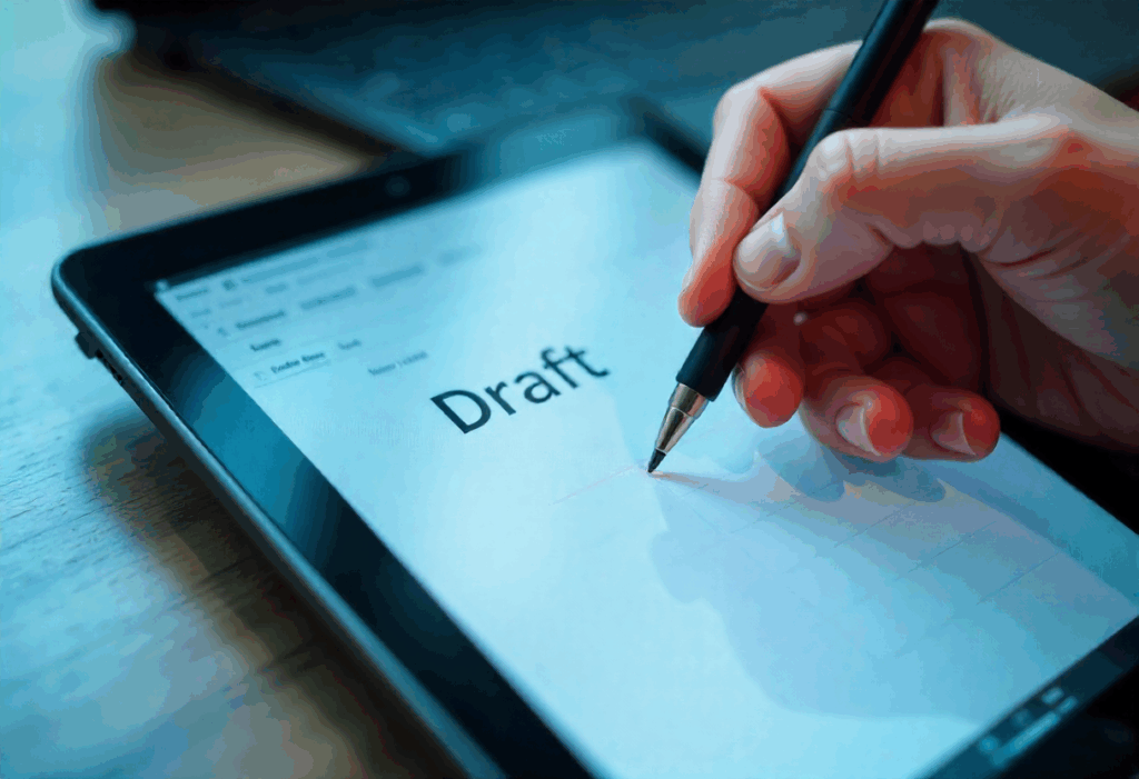 AI medical scribe generating a draft clinical note in real time for clinician review