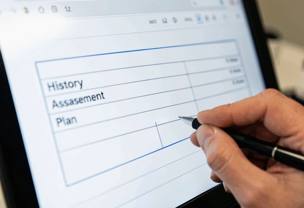 Clinician reviewing accurate AI-generated medical charting across languages