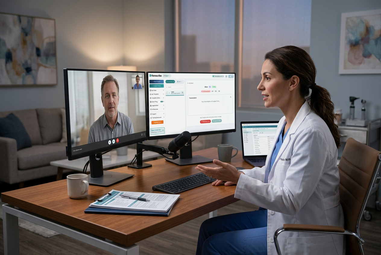 realistic-telehealth-visit-in-a-clinicians-office-physician-on-a-video-call-one-screen-second-monitor-showing-img2-modern-desk-soft-clinical-lighting-professional-medical-editorial-photo