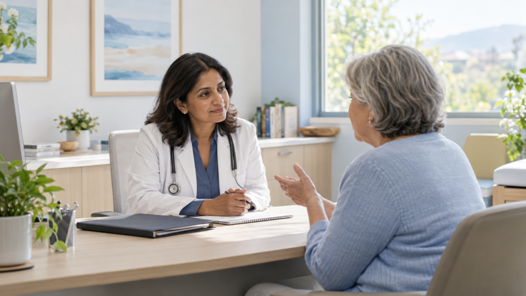 doctor listening to a patient